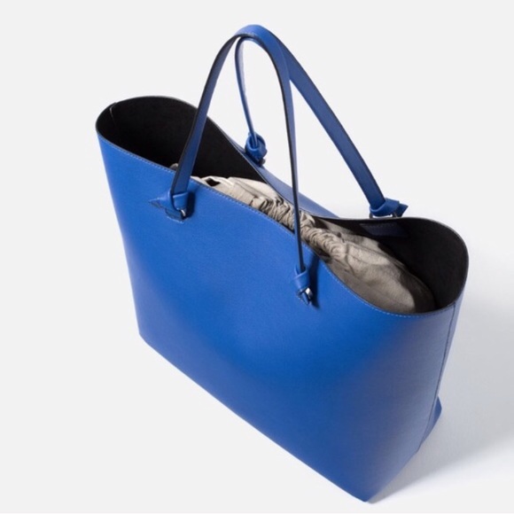 Zara | Bags | Zara Large Blue Tote Bag Brand New | Poshmark